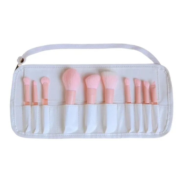 MAQINA Половина сахара Персиково-розовый Желе Мини Набор кистей для макияжа Мягкий и Дружественный к коже 10 шт + Сумка для кистей