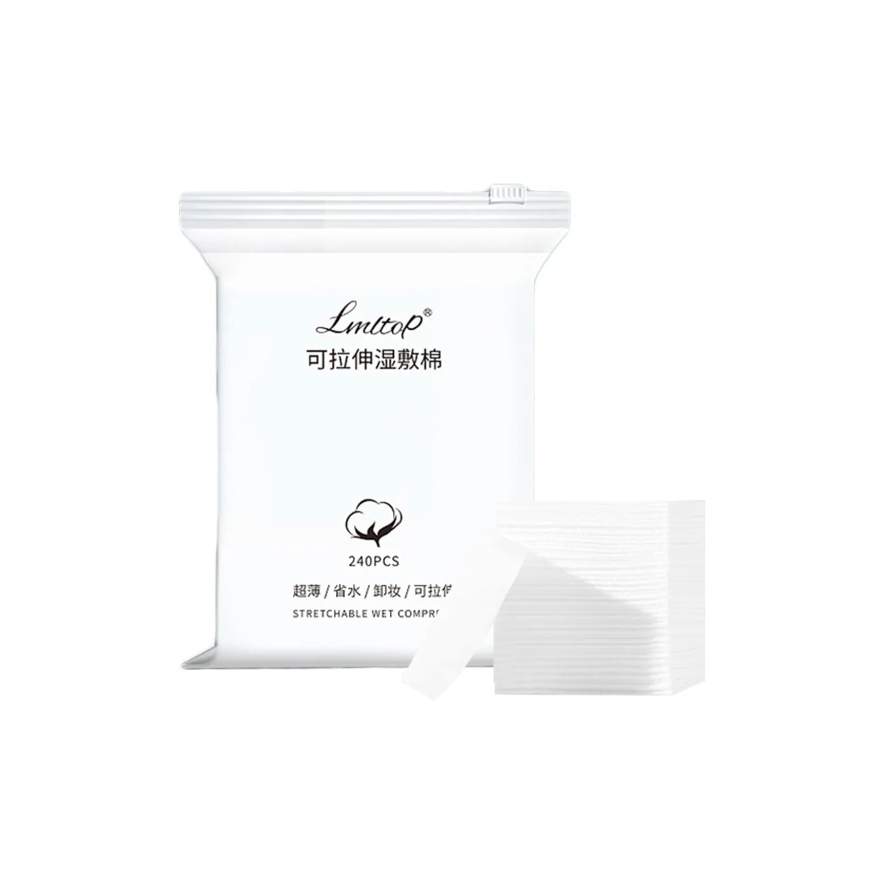LMLTOP Регулируемые хлопковые ватные палочки для снятия макияжа легкие и дышащие влажные полотенце хлопок 240 шт 1 упаковка