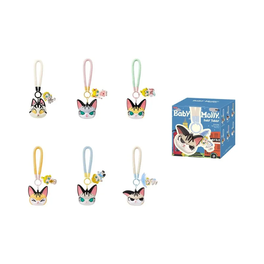 POP MART Коллаборация Edición Детский Molly Fun Collection с подвеской Squeeze слепые коробки одна коробка Mystery целая коробка 6 шт