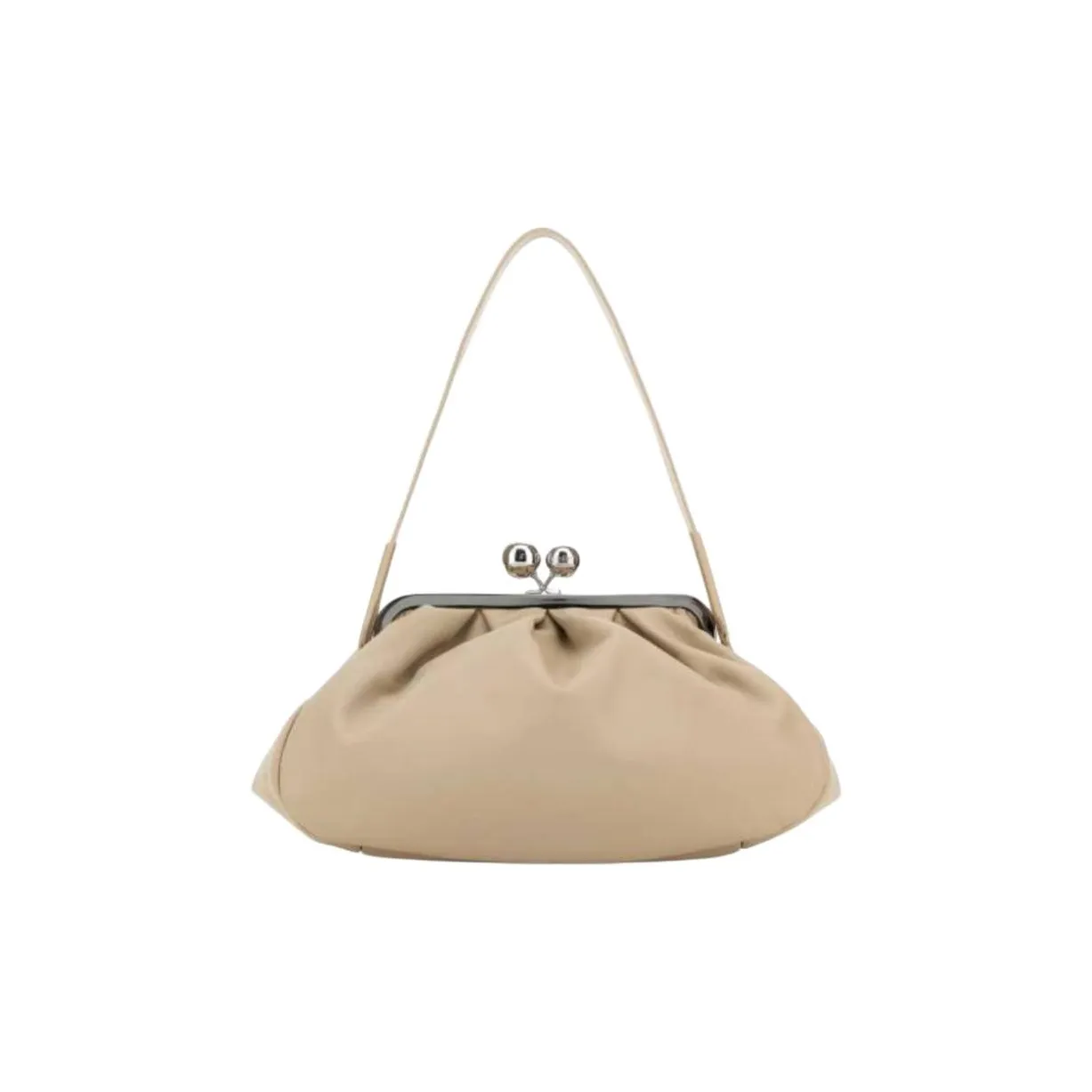 MaxMara Leather Shoulder Bag Women's Natural