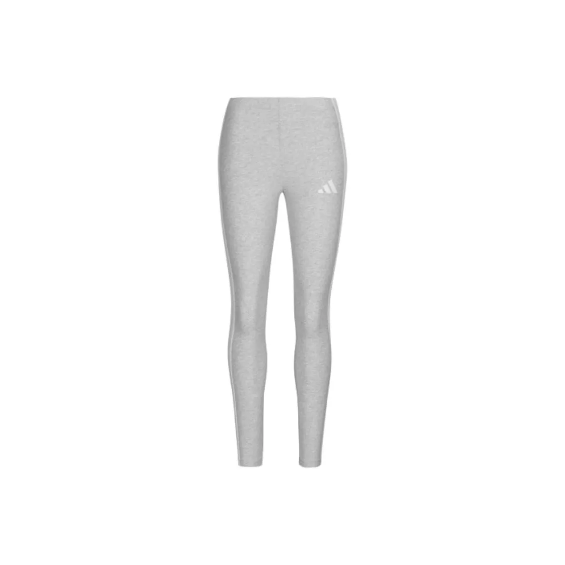 Adidas Women's Essentials 3 Stripes Cotton Leggings Light Grey Heather/White