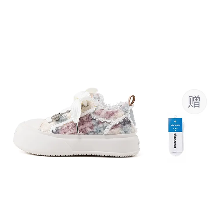 SOAP OPERA Basic Collection Coverage Slip Resistant And Abrasion Resistant Low Top Skateboard Shoes Unisex White