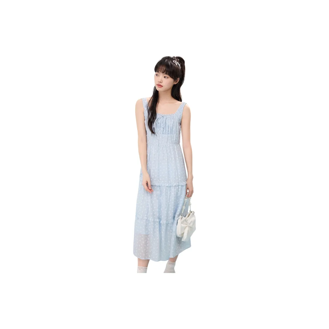 ZIHAN Slip Dress Women's Blue With Print