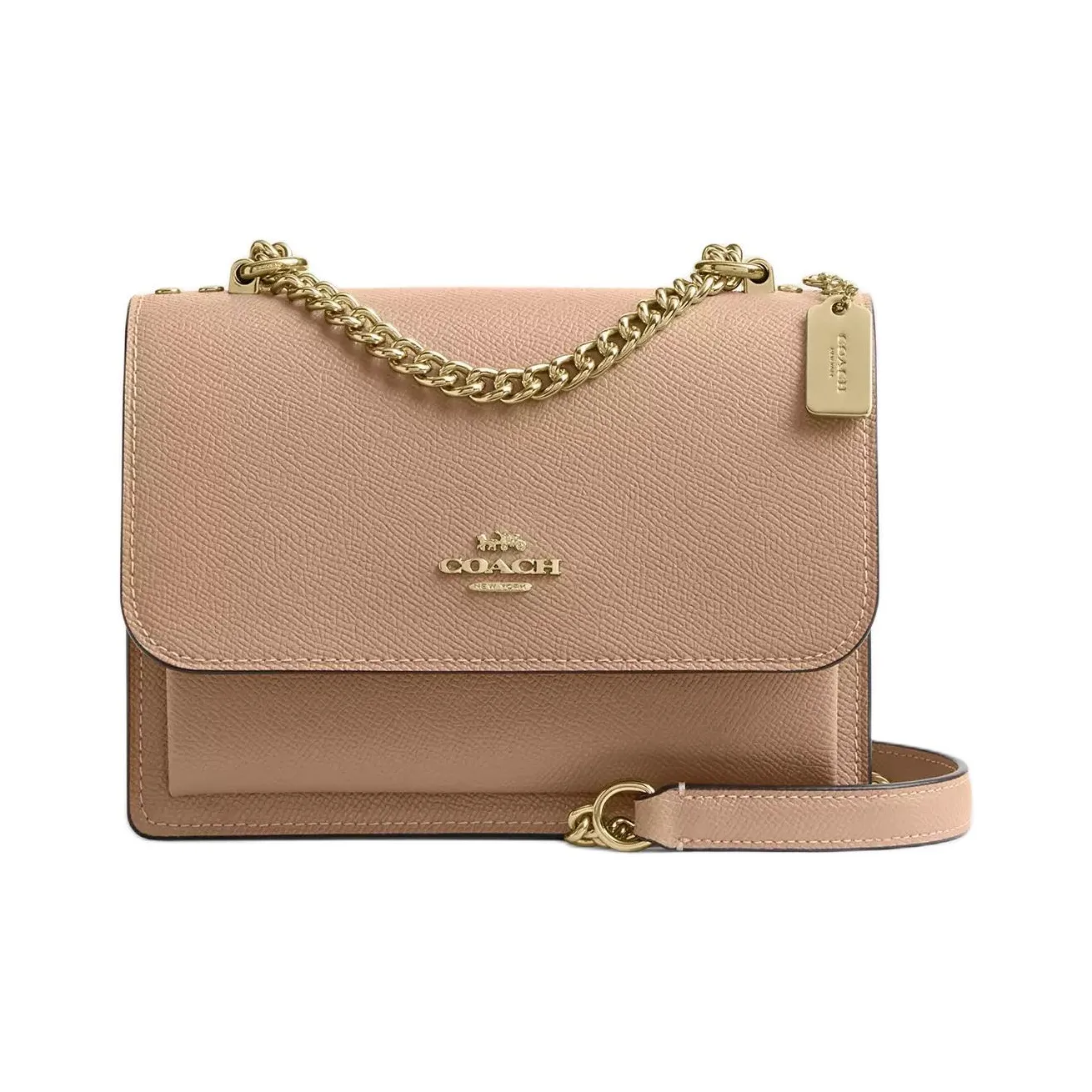 COACH Klare Переработанная кожа Волокно Layer Сумка через плечо Сумка через плечо Мини Женская Тауповая