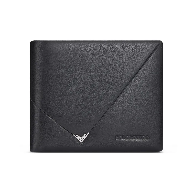 POLOMEISDO Коровья кожа многофункциональный кошелек несколько слотов для карт мужской черный