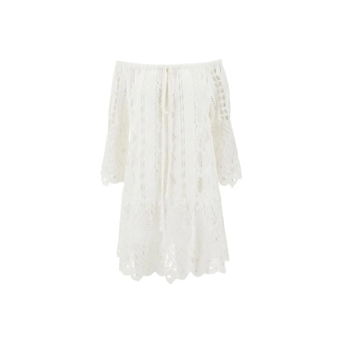 PINKO Evergreen Off the shoulder Lace Dress