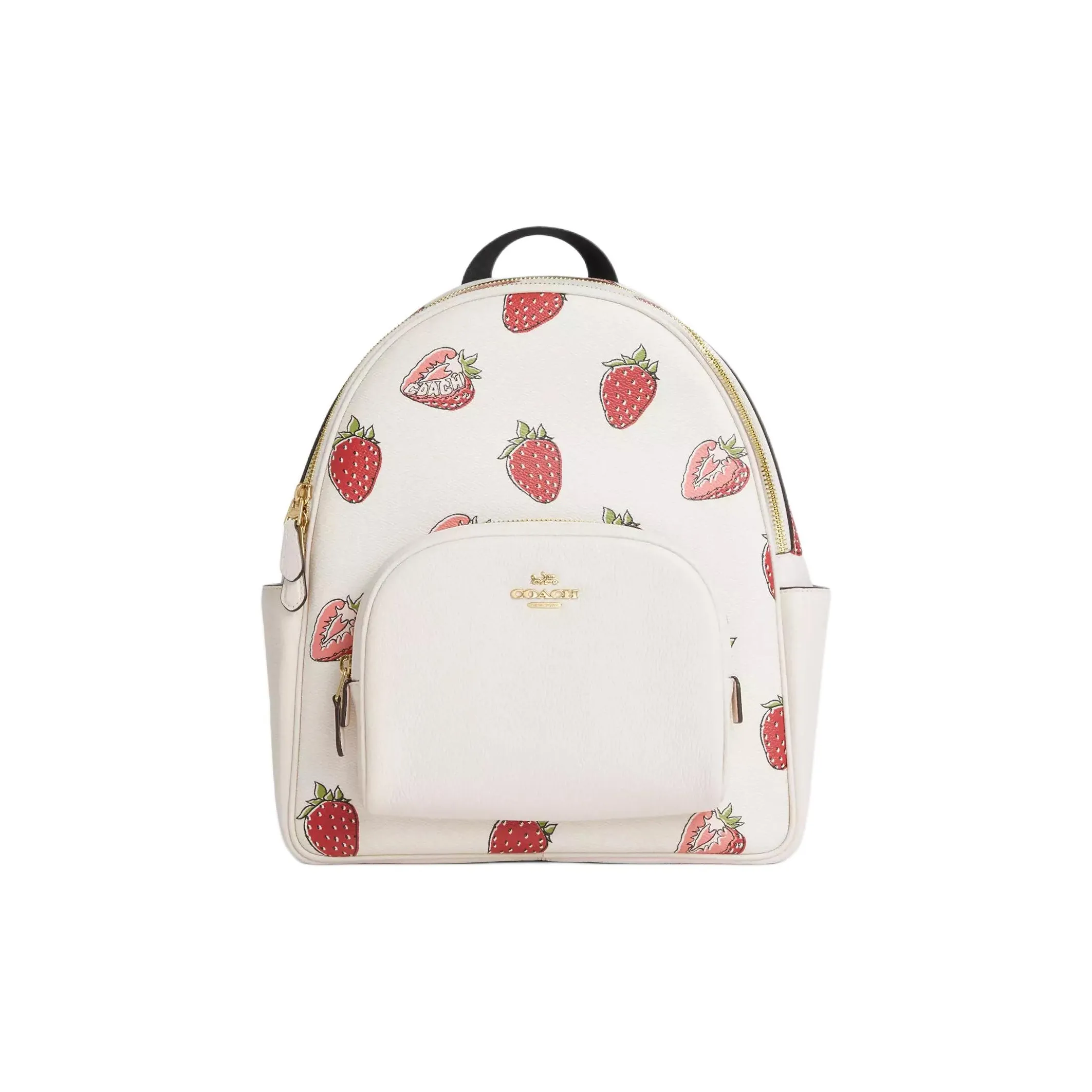 COACH Court Покрытый холст Рюкзак Стандартный Женские Белый и Розовый