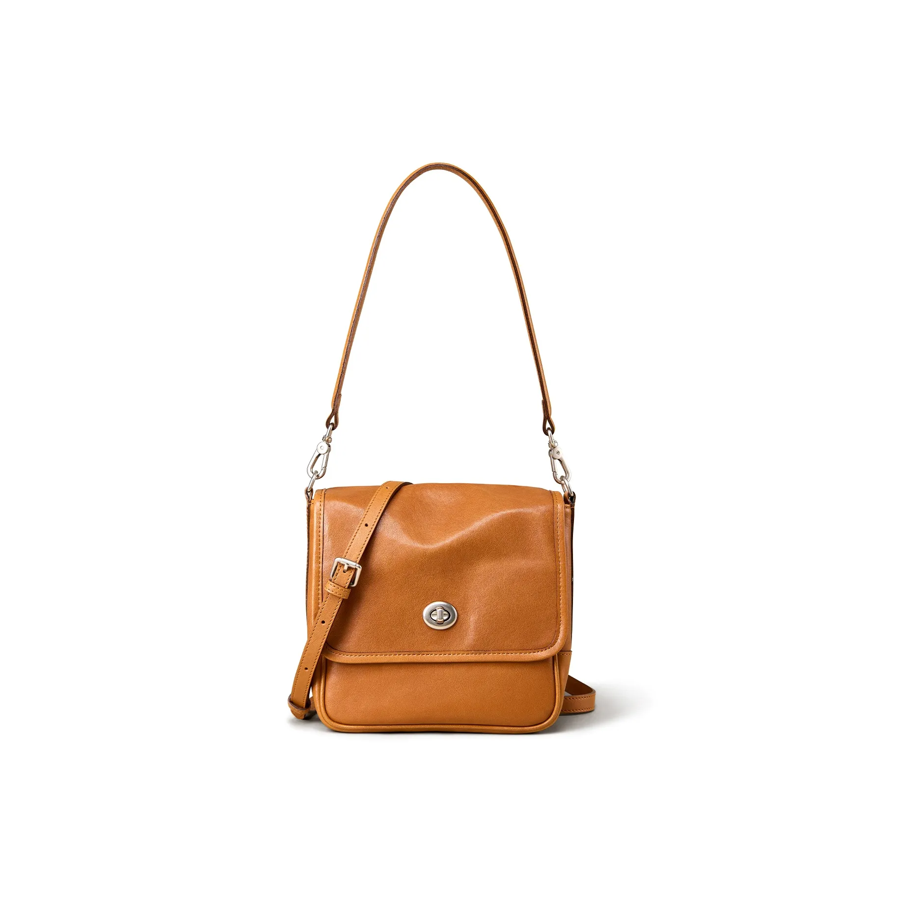 KAISER Первый слой Растительное дубление Коровья кожа Сумка через плечо Сумка на плечо Женская Закат Желтый Умбра Черный