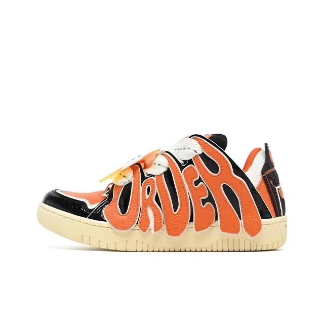 BIPOLAR x OLD ORDER Slip-resistant Abrasion-resistant Low-top Skateboard Shoes Unisex Basketball Оранжевые