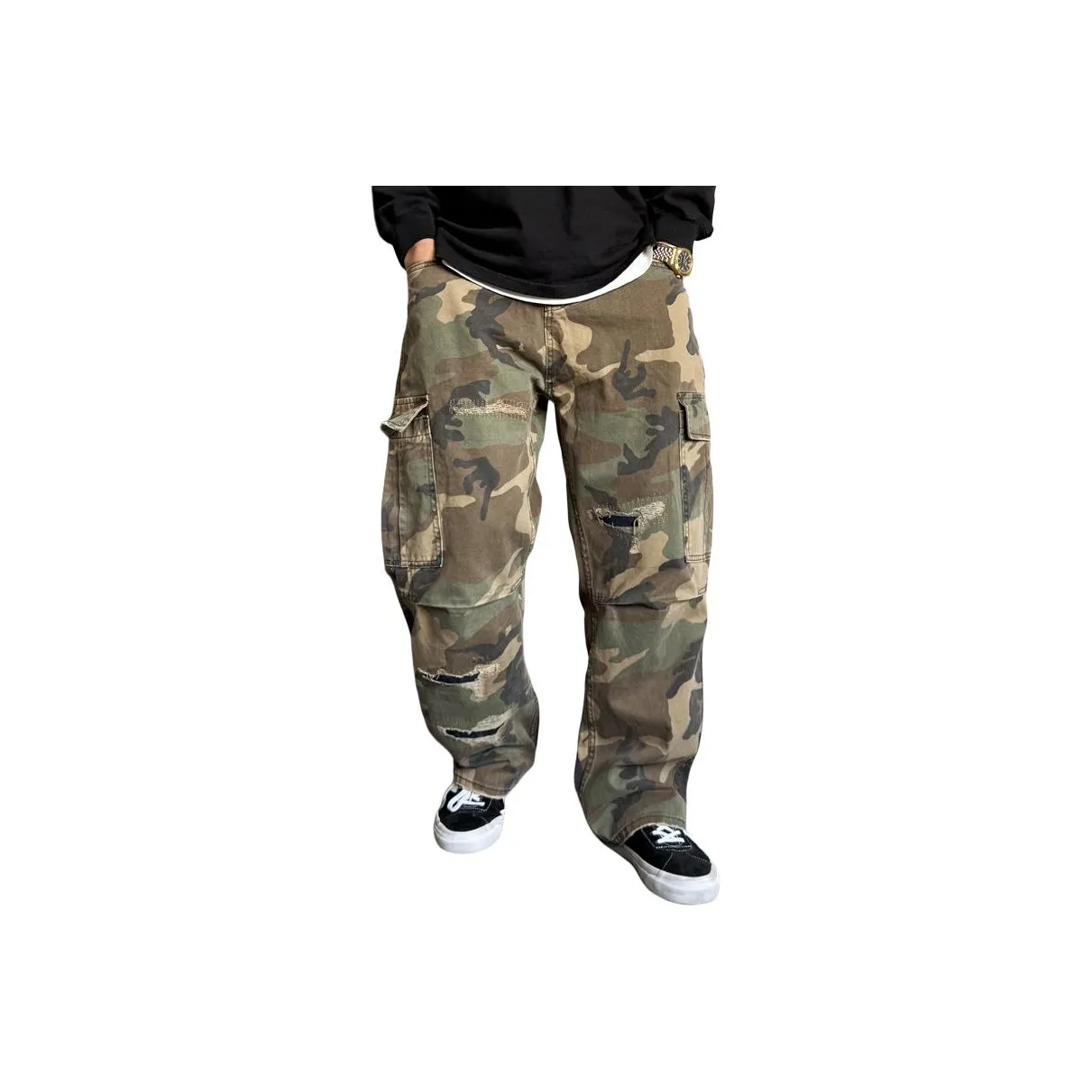 ZHANDASHUAI Камуфляж Унисекс Карго Брюки