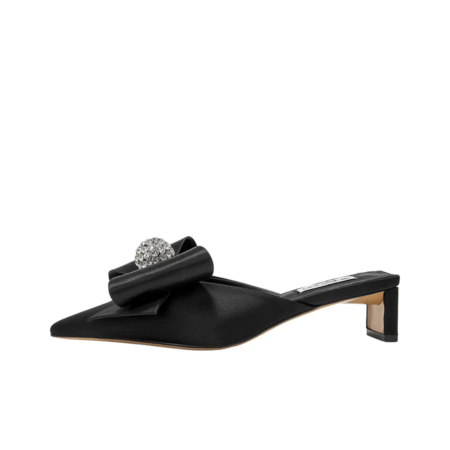 SHOESZOOO Резиновая подошва стразы устойчивые к истиранию противоскользящие закрытый носок высокий каблук тапочки женские черный