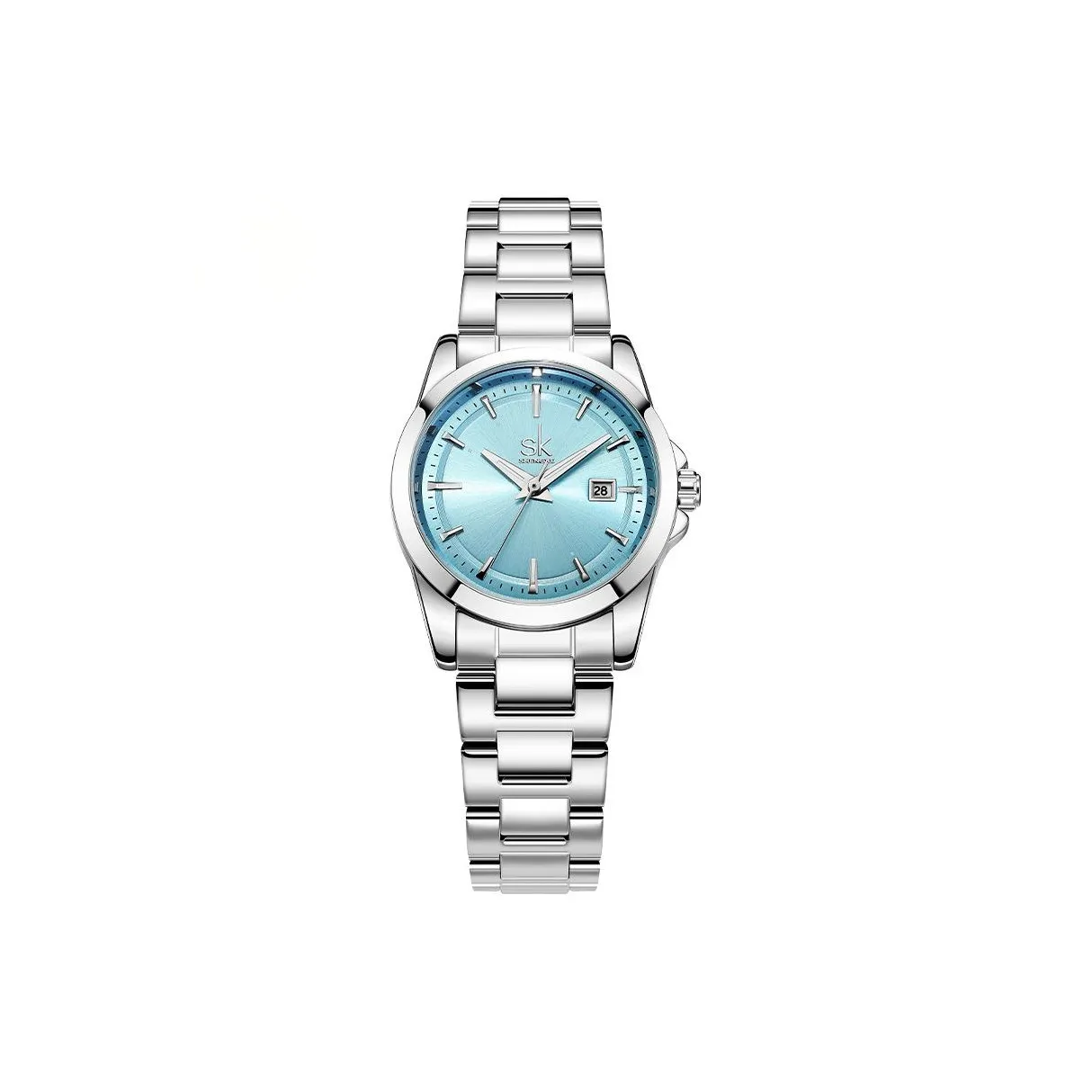 SHENGKE Кварцевый механизм нержавеющая сталь ремешок женские часы жемчужная раковина цвет циферблат часов