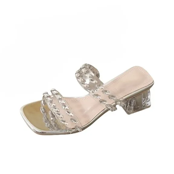 WUJI Abrasion Resistant Slip Resistant Slide Slippers Women's Silver