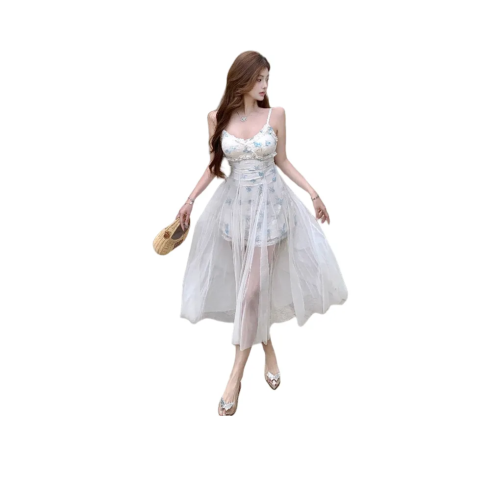 GUOZHEN Slip Dresses Women's White