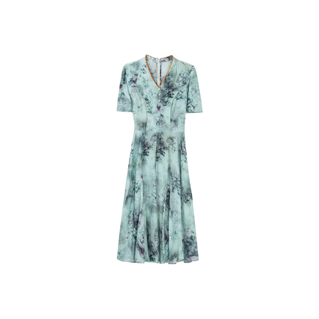 MJ Зеленые Женские Короткие Платья с Рукавами