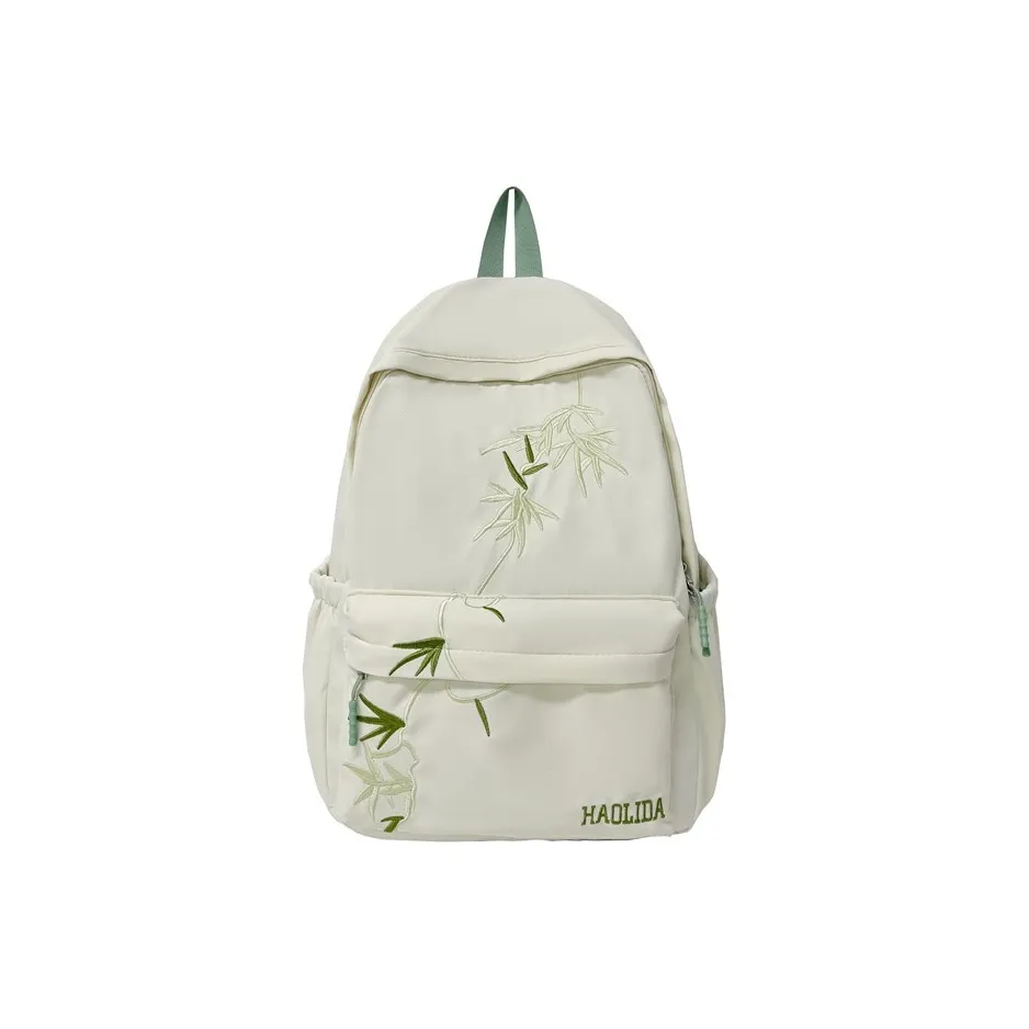 Parker Bear Composite Cloth Backpack Unisex Khaki/Black/White