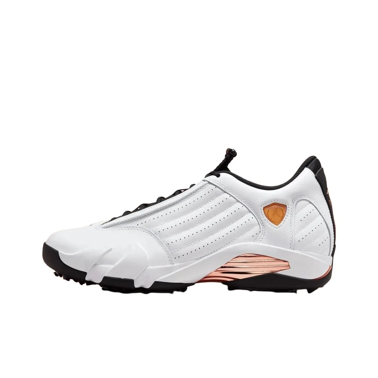 Jordan Air Jordan 14 Нижняя юбка Устойчивая к истиранию Низкий топ Обувь для гольфа Мужская Белый черный