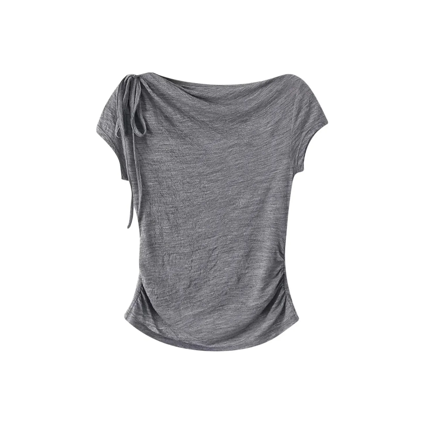 XIMENG Простой серый, 100% шерсть, ткань, женские футболки