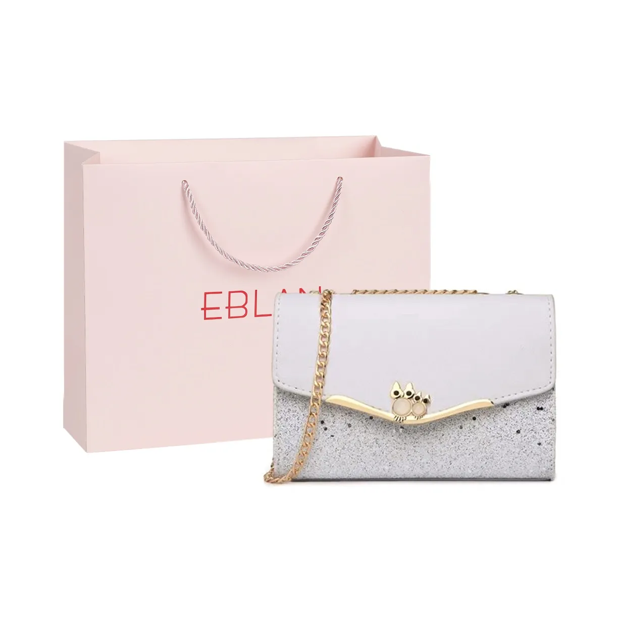 EBLAN Сумка через плечо из коровьей кожи обычная женская белая