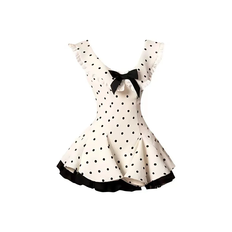 PZGE Гороховый узор Платье Женские Слиплатья