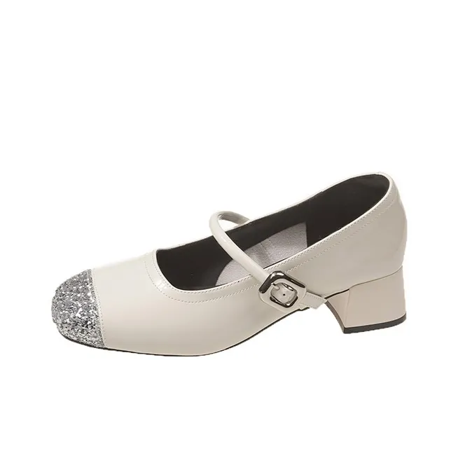 Wuji Грубый каблук Мэри Джейн Женские туфли