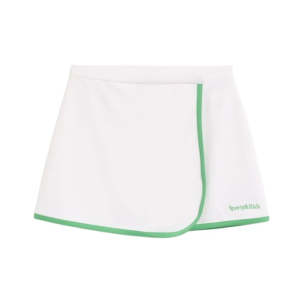SPORTY & RICH Logo embroidered Mini Skirt