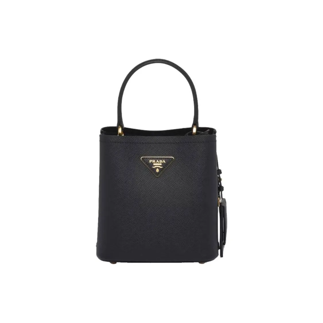 PRADA Calfskin Handbag Trumpets Unisex Black