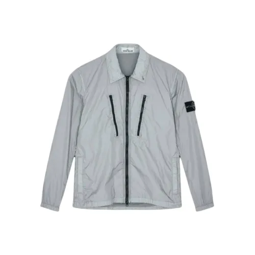 STONE ISLAND Мужские куртки жемчужно-серого цвета