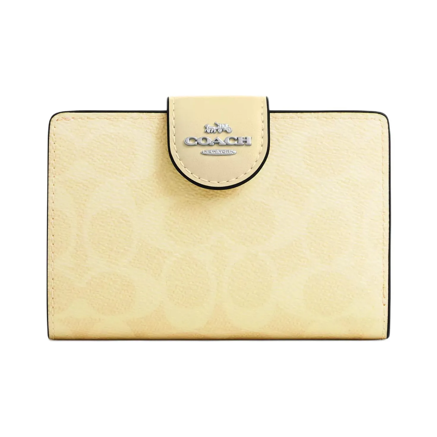 COACH Покрытый холст Кошелек Мини Женские Dry Трава