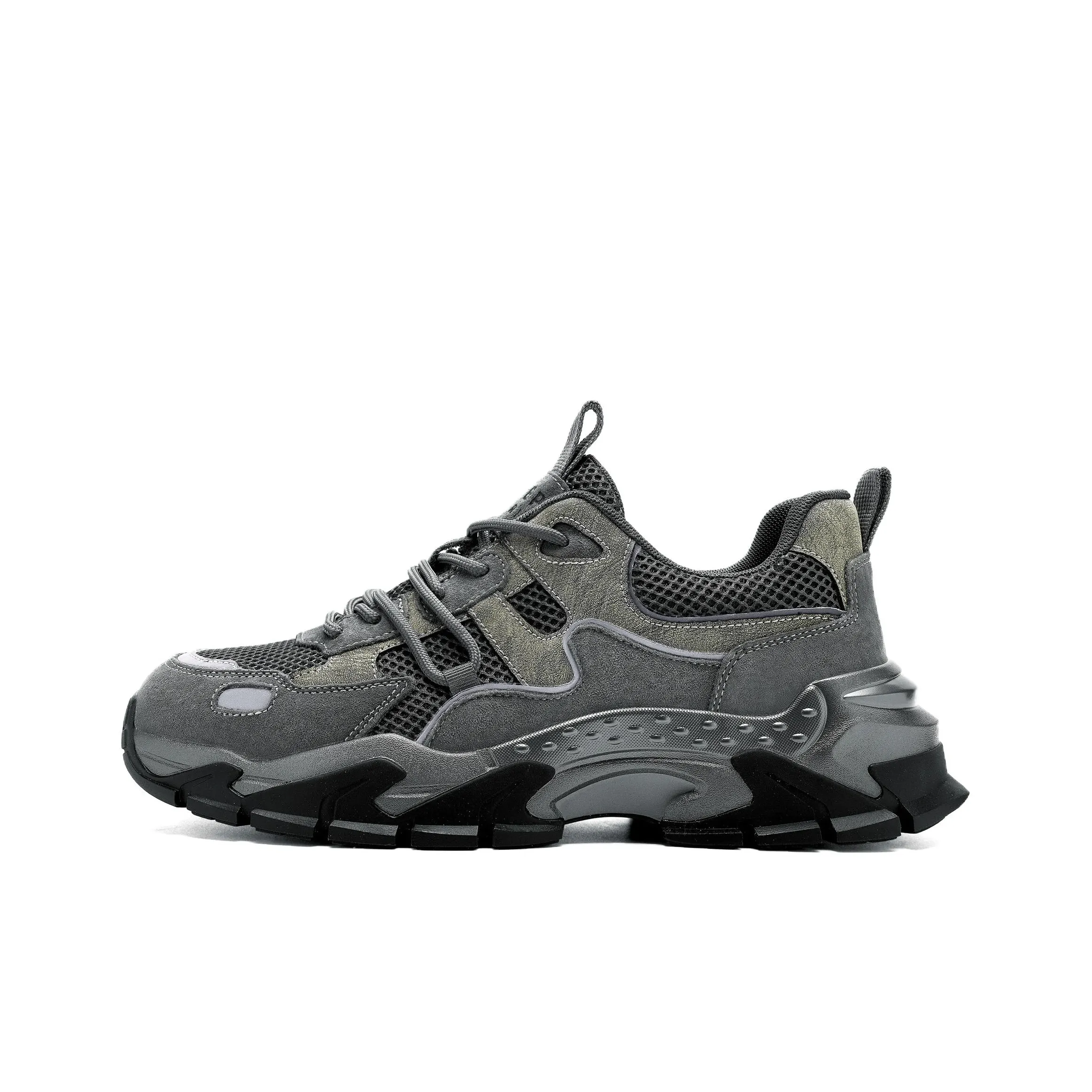 JEEP SPIRIT Black Myth Толстоподошвенные кроссовки Low Топ Улучшенный Сетка без подкладки Ancient Городской серый Мужской