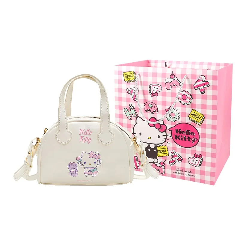 Санрио Hello Kitty Коллаборация ПУ (полиуретан) Сумка с одним плечевым ремнем Женская Экрю