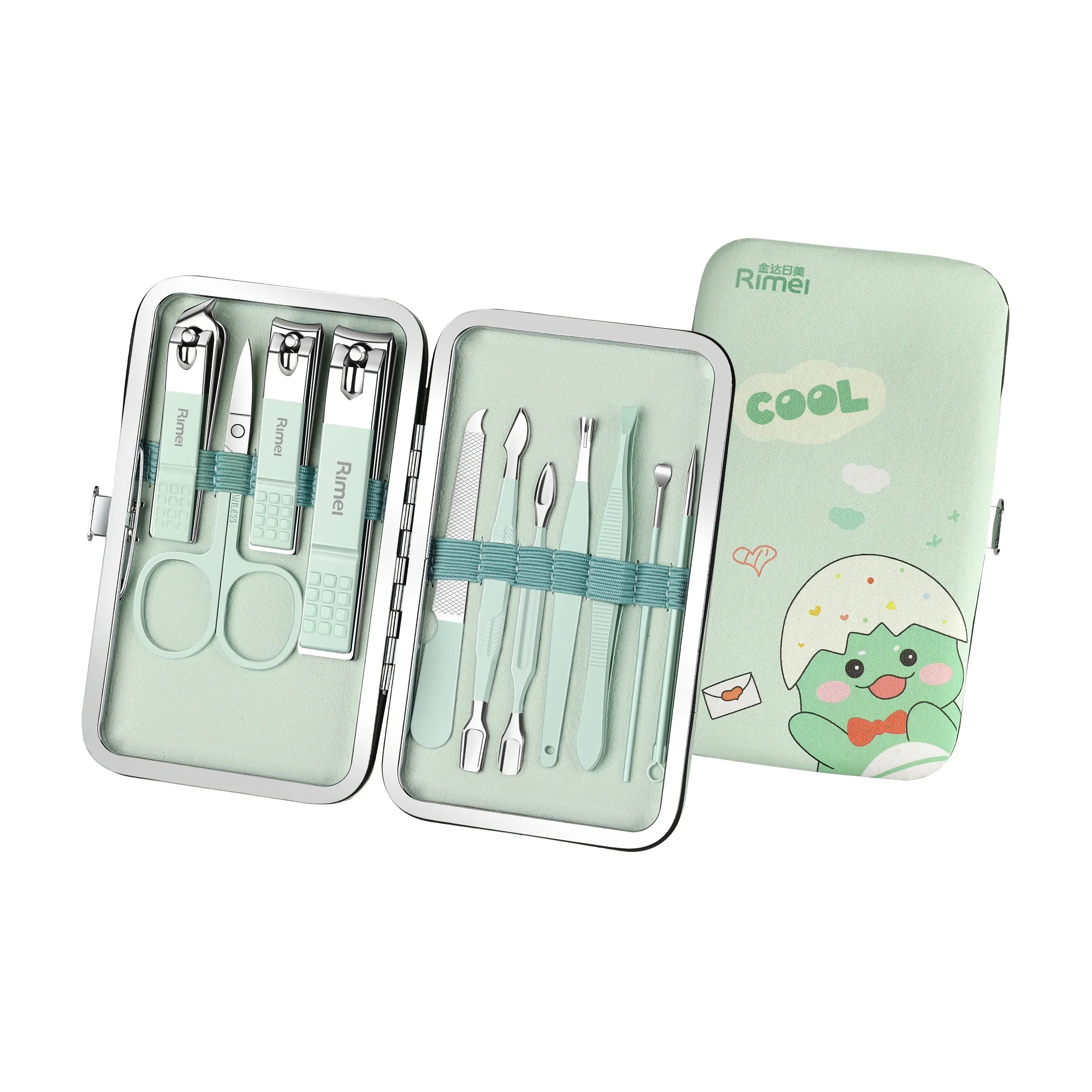 RIMEI High END Наборы одежды с кусачками для ногтей Инструменты для маникюра Зеленая коробка