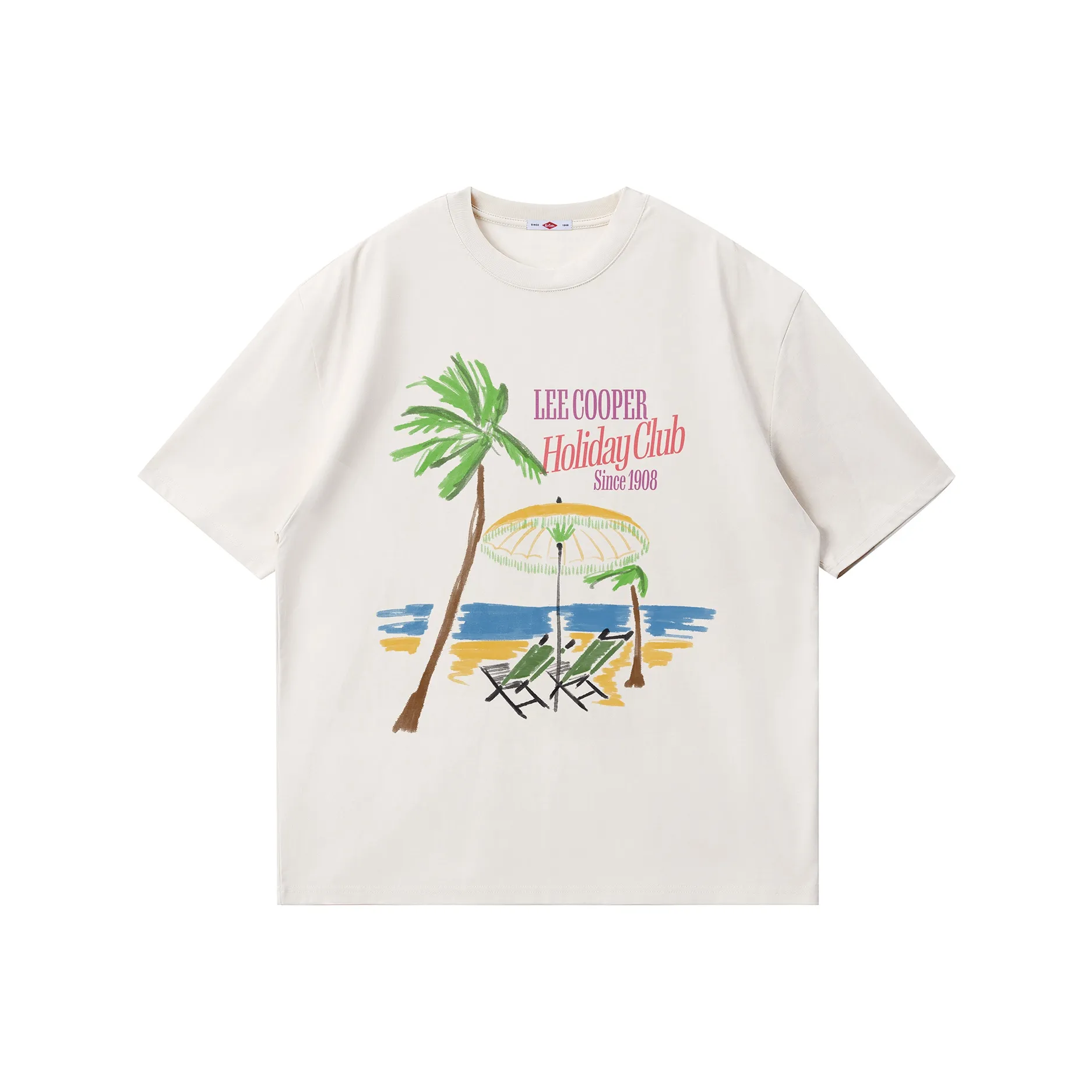 Lee Cooper Бежево-абрикосовый Унисекс Футболка