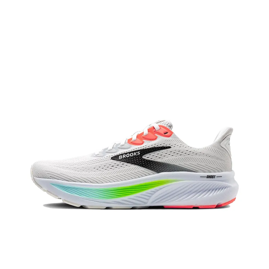 Brooks Ghost 17 Амортизирующие кроссовки Slip-resistant низкий топ беговые кроссовки Мужской Белый