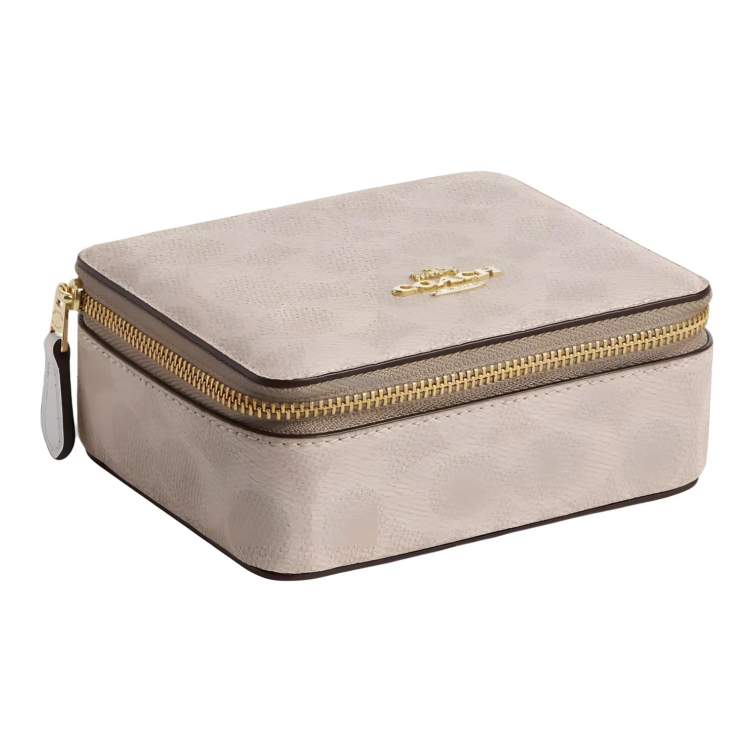 COACH Canvas Travel Storage Bag Women's Sandy Beige
