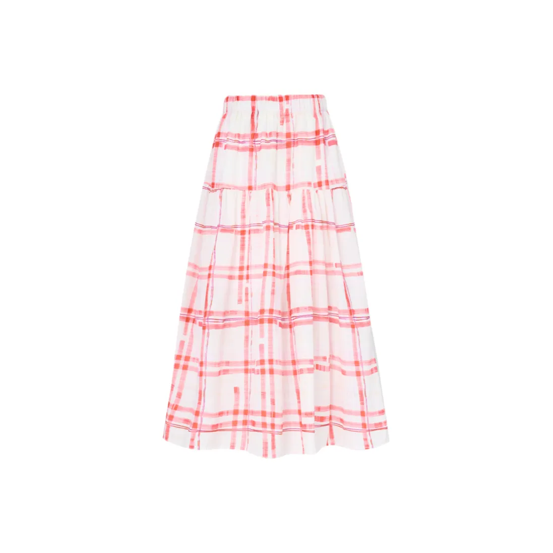 HAZL Красная клетка Женские Повседневные длинные юбки