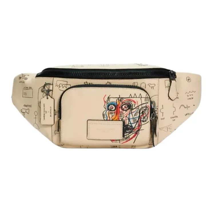 COACH Basquiat Graffiti Collaboration Track Crossbody Bag, Sling Bag, Fanny Pack Tubas Women's Ecru