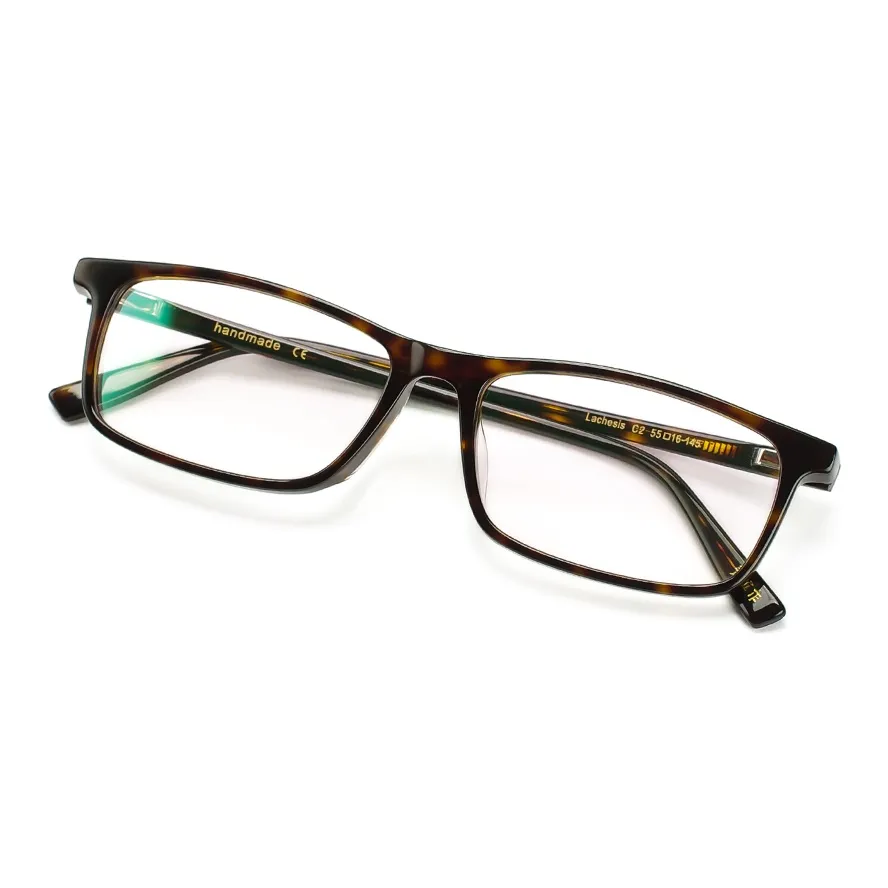 QINGZHIZUO Пластина Прямоугольная Оправы для очков Унисекс Темный Черепаховый Черный