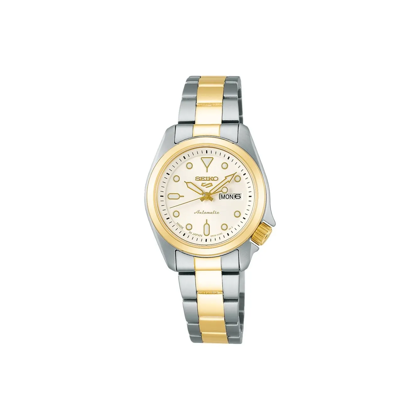 SEIKO SKX Collection Automatic Mechanical Movement Stainless Steel Strap Watch 28mm Women's Watch Gold Dial