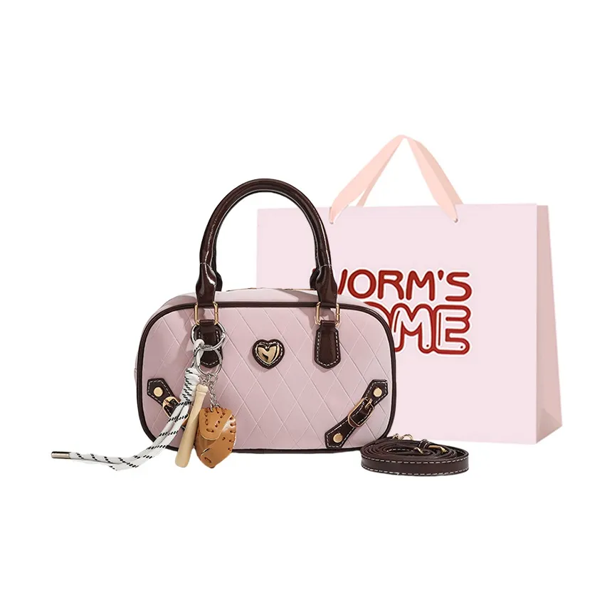 Worm's Home ПУ (полиуретан) Сумка через плечо Одно плечо Женская Розовая