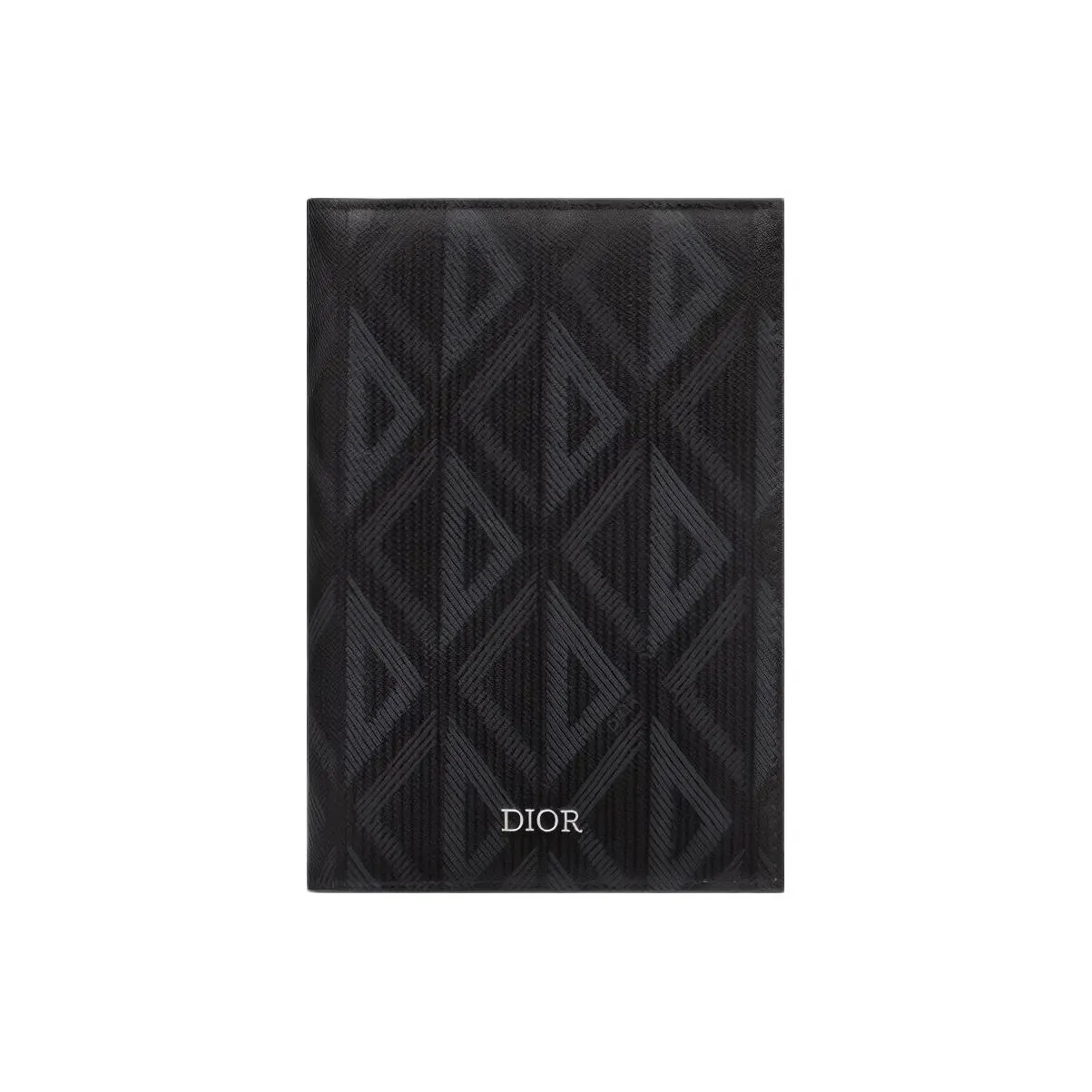 DIOR CD Diamond Canvas Passport Holder Men's Black