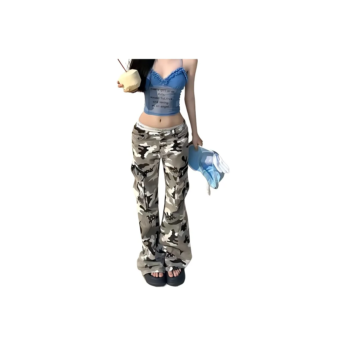 YEARNED Камуфляж Женские Брюки Карго