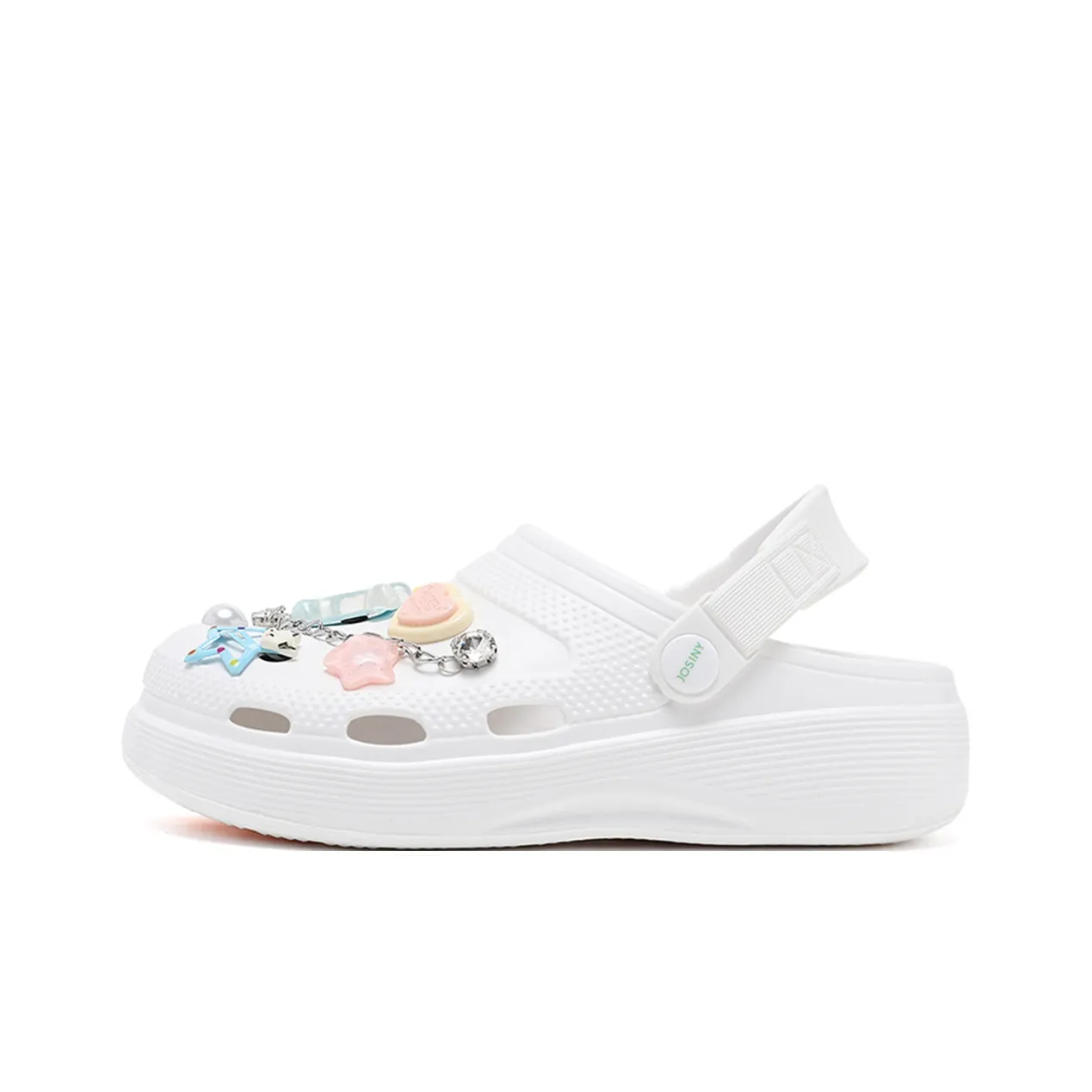 JOSINY Лето Маленький Платформа визуально увеличивает рост 5,4CM Верхняя одежда Модный Модный Lazy Slip On Сабо Женские Экрю