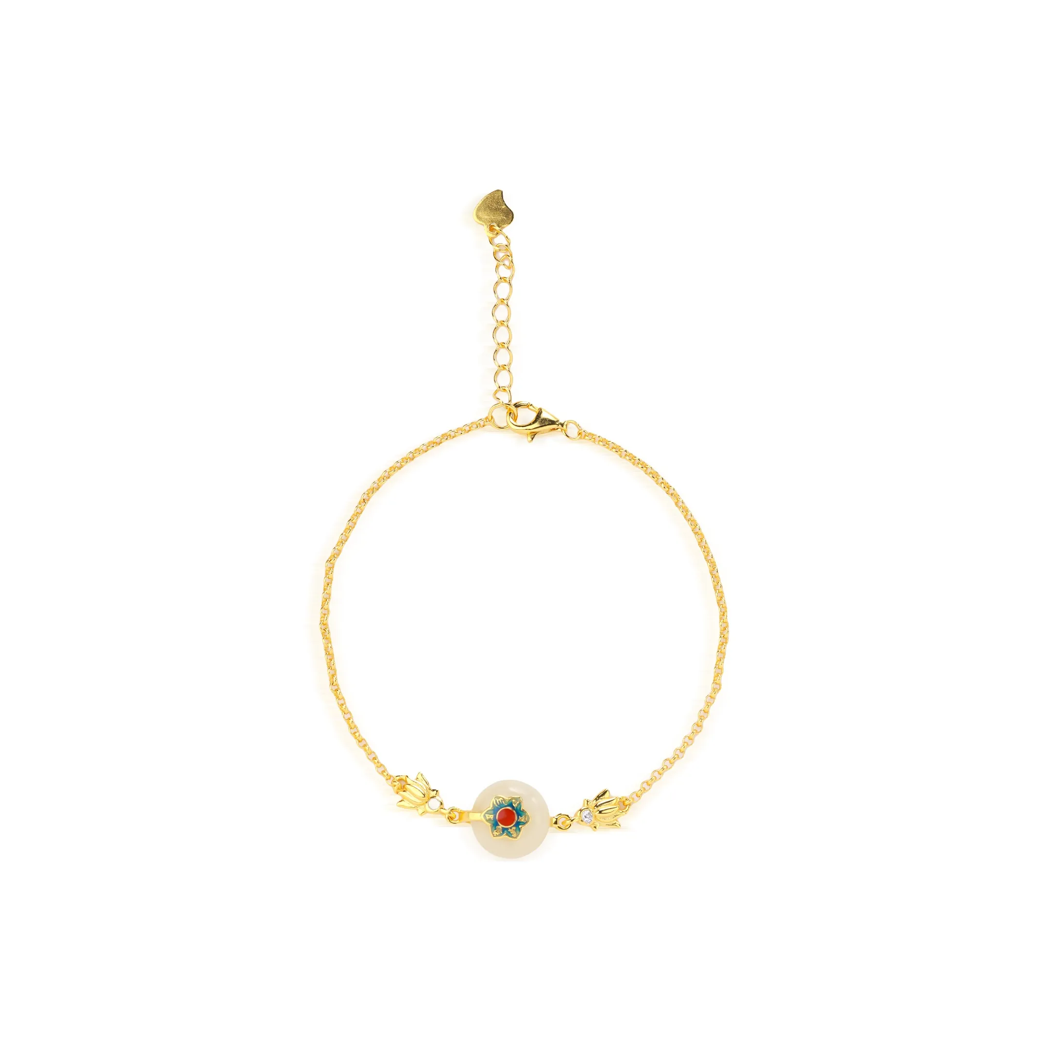 CHINA GOLD Hetian Jade Bracelets Pale Greenish White Jade Women's