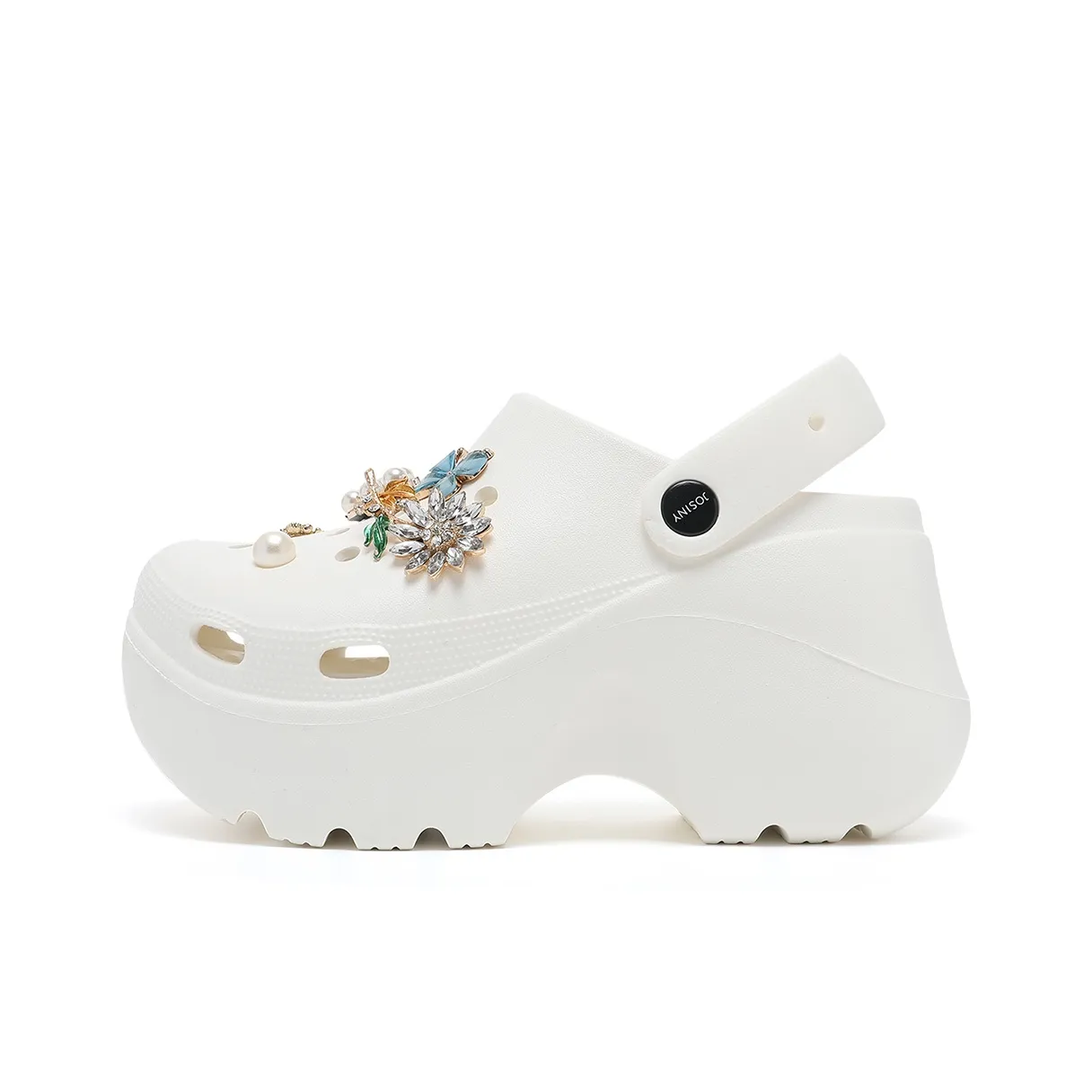 JOSINY Лето Маленький Outerwear Trendy Trendy Lazy Slip on Outdoor Beach Shoes Mules с закрытым носком Sabo Женские Ecru