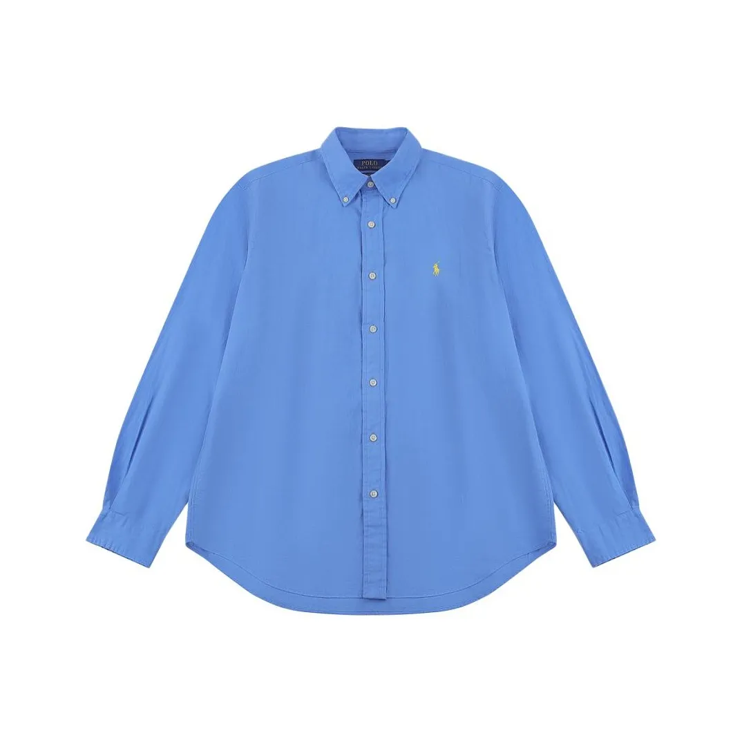 Polo Ralph Lauren SS25 Рубашка Мужская Текстурированная Синяя