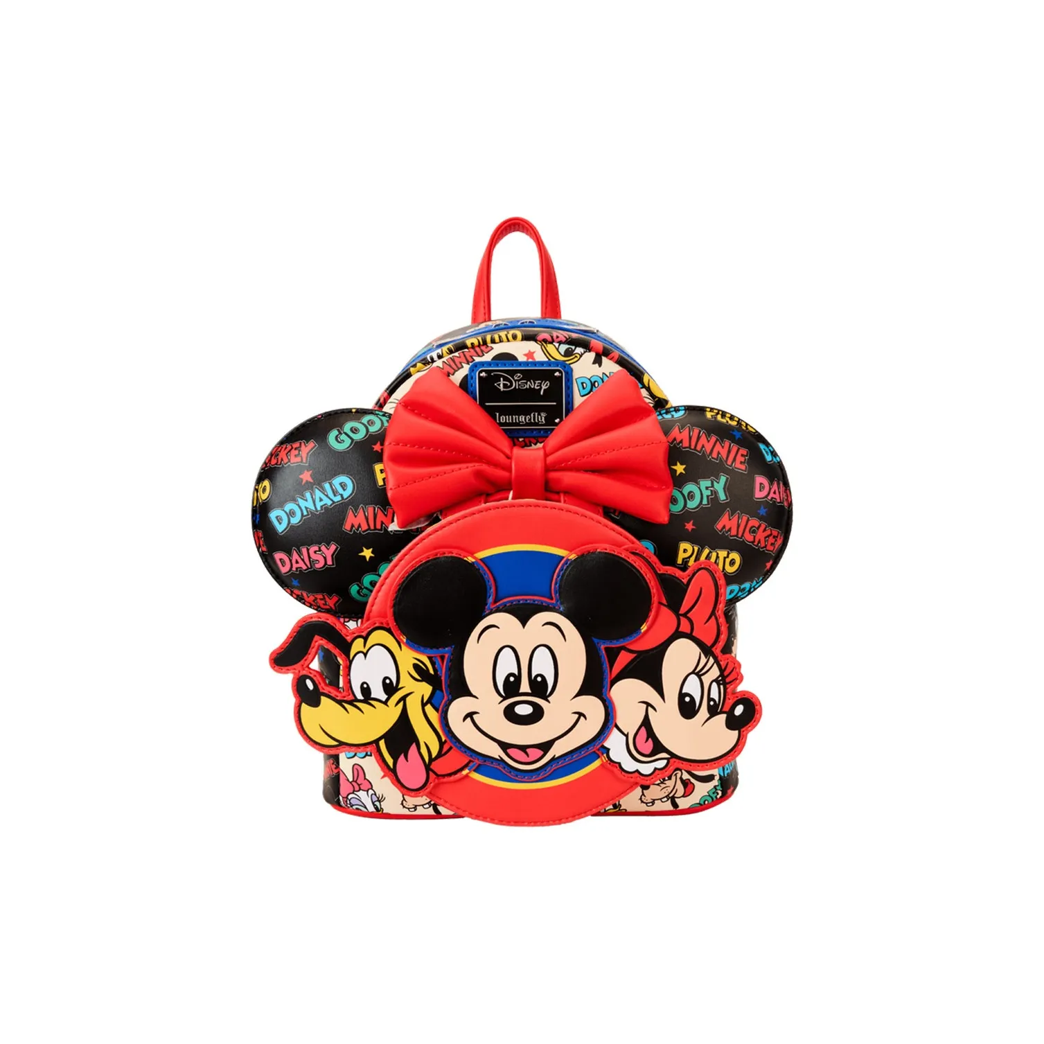 Loungefly Рюкзак из искусственной кожи женский красный и черный с пэчворком