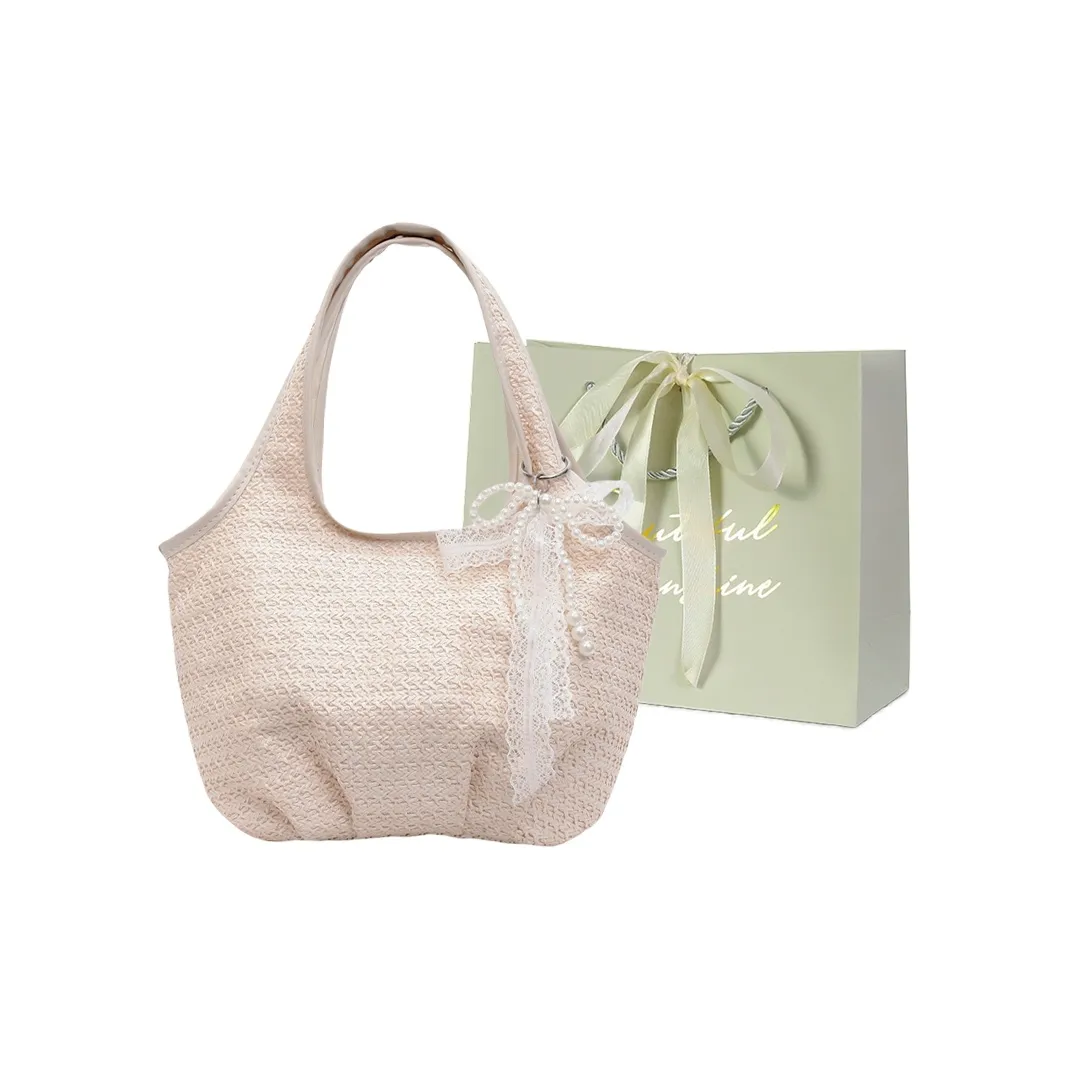 JIANGLIDA Сумка через плечо из соломенной ткани женская бежевая коричневая