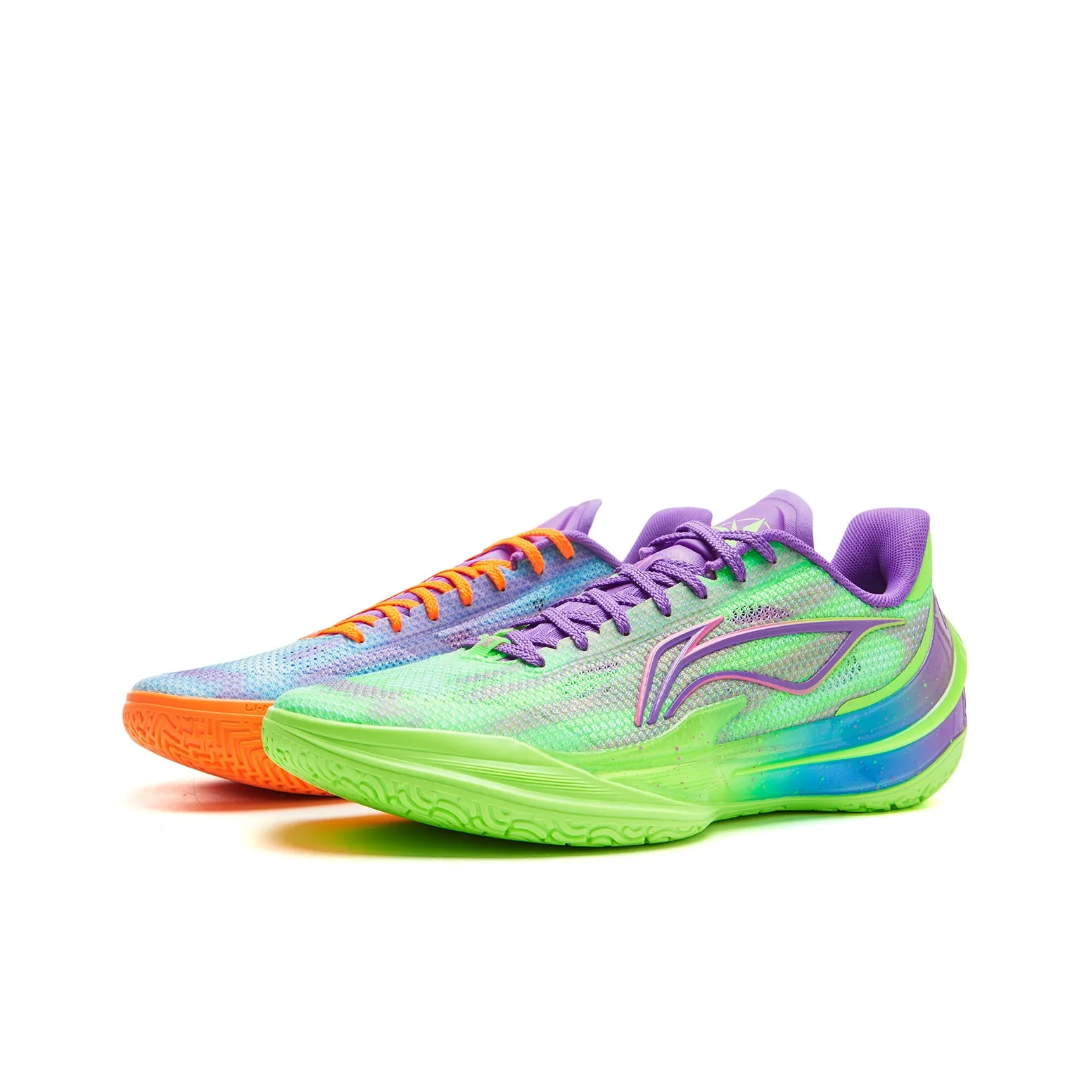 LINING Blade 5 V2 Basketball Shoes Men's Low Top Neon Green Purple