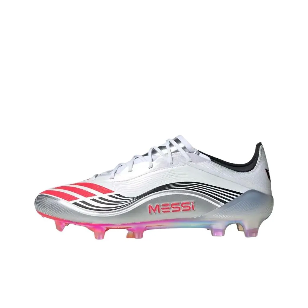 Adidas F50 Series Slip-resistant Abrasion-resistant Football Cleats Unisex White Red Adidas F50 Series Противоскользящие Износостойкие Футбольные бутсы Унисекс Белый Красный